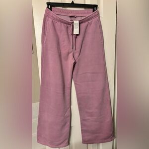 Abercrombie & Fitch NWT High Rise Sunday Wide Leg Sweatpant Mauve Size M $60